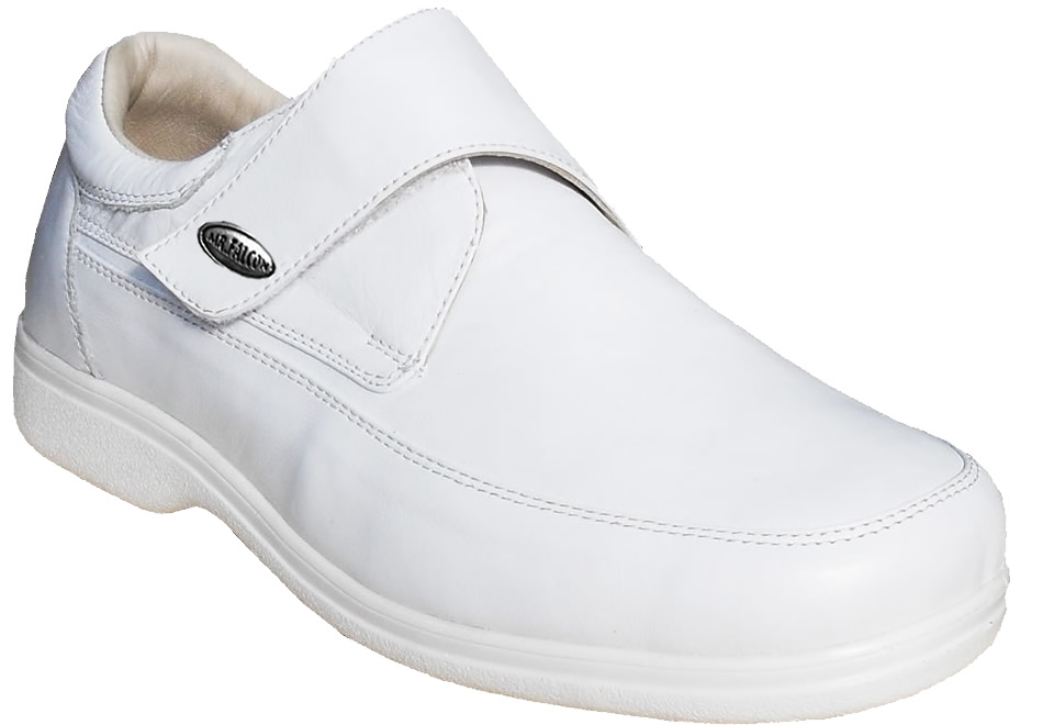 white leather sneakers nursing